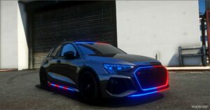 GTA 5 Audi Vehicle Mod: RS3 8Y Police Modern Lights (Featured)