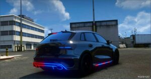 GTA 5 Audi Vehicle Mod: RS3 8Y Police Modern Lights (Image #2)