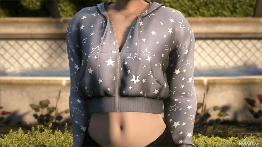 GTA 5 Player Mod: Cropped Zip-Up Hoodie for MP Female (Featured)