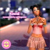 Sims 4 Female Sim Mod: Kawaii Posepack (Featured)