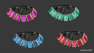 Sims 4 Female Accessory Mod: Emerald CUT Cocktail Necklace (Image #2)