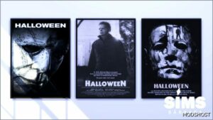 Sims 4 Object Mod: Michael Myers Halloween Wall ART Poster (Image #3)