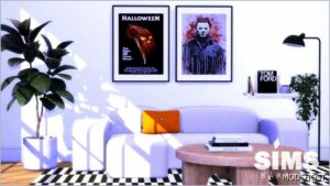 Sims 4 Object Mod: Michael Myers Halloween Wall ART Poster (Image #4)