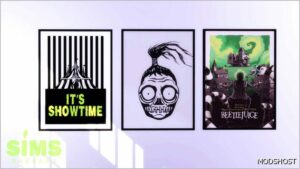 Sims 4 Object Mod: Beetlejuice Poster Wall ART Prints (Image #7)