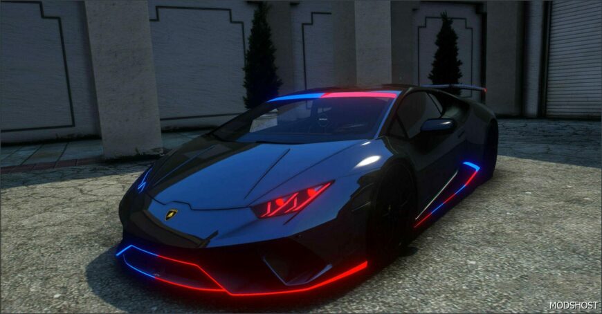 GTA 5 Lamborghini Vehicle Mod: Huracan Peformante Police Modern Lights (Featured)