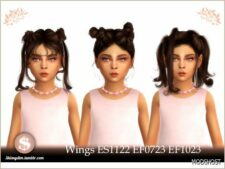 Sims 4 Female Hair Mod: S4 Wings ES122 EF0723 EF1023 Child & Toddler Conversions (Featured)