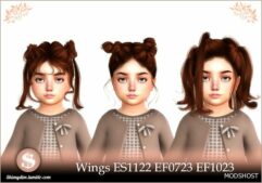 Sims 4 Female Hair Mod: S4 Wings ES122 EF0723 EF1023 Child & Toddler Conversions (Image #2)