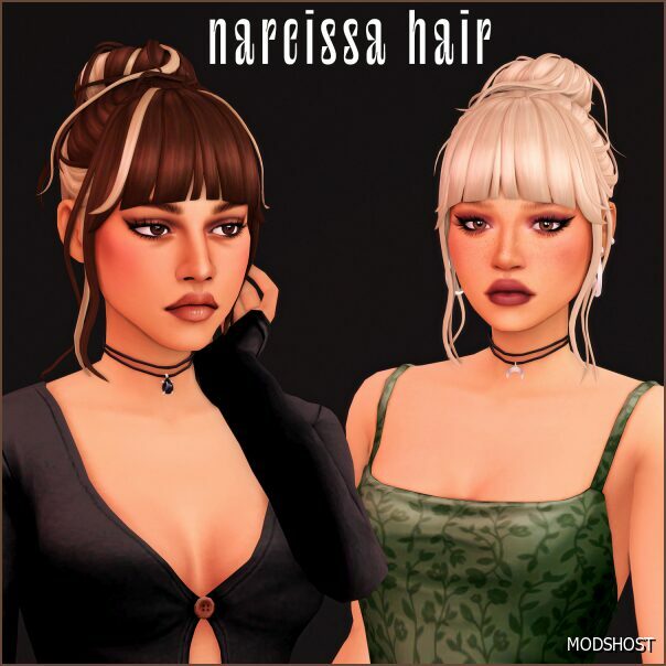 Sims 4 Female Mod: Arethabee Narcissa Hair (Featured)