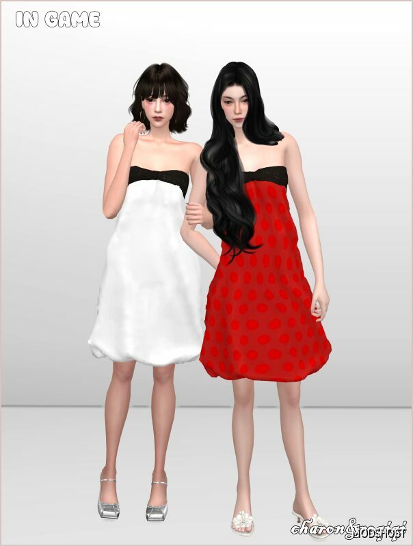 Sims 4 Dress Clothes Mod: Velvet Dress (Featured)