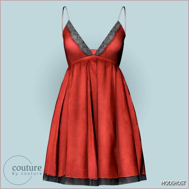 Sims 4 Female Clothes Mod: Couture Minif Dress N148 (Featured)