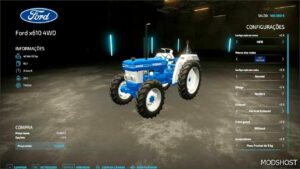 FS22 Ford Tractor Mod: 4610-7610 2WD and 4WD without CAB V1.0.0.1 (Image #4)