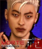 Sims 4 Male Accessory Mod: Simblreen 2024 Gift Morte Earrings (Featured)