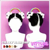 Sims 4 Female Mod: Crazy Hair DAY Rainbow Infant Toddler Child Hair by Vitteruniverse (Featured)