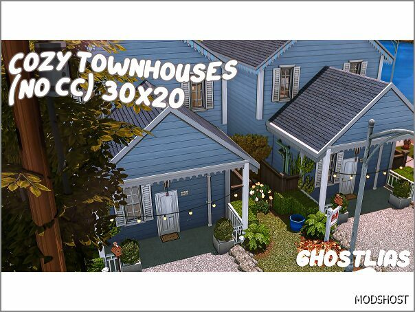 Sims 4 Mod: Cozy Townhouses (NO CC) (Featured)