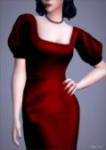 Sims 4 Female Clothes Mod: Eloise Velvet Dress (Image #5)