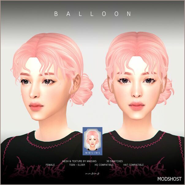 Sims 4 Female Mod: Mmsims Hair Balloon (Featured)