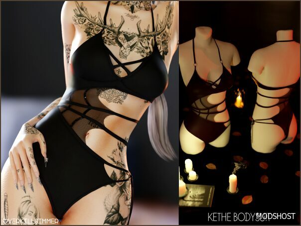 Sims 4 Female Clothes Mod: Kethe Bodysuit (Featured)