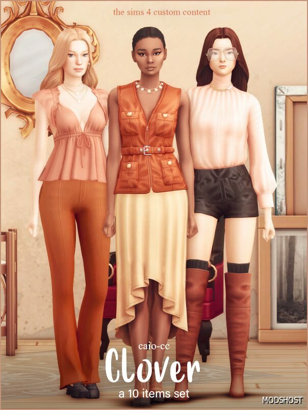 Sims 4 Female Clothes Mod: Clover: A 10 Items SET (Featured)