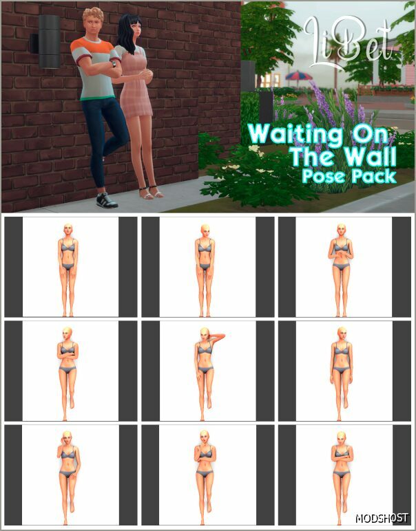 Sims 4 Male Sim Mod: Waiting on The Wall – Pose Pack (Featured)