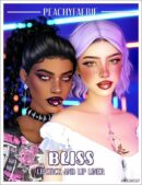 Sims 4 Lipstick Makeup Mod: Bliss Lipstick and LIP Liner : by Peachyfaerie (Featured)