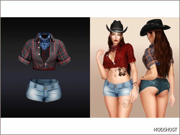 Sims 4 Female Clothes Mod: Sexy Cowgirl (Featured)