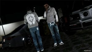 GTA 5 Player Mod: Chrome Hearts Hoodie Part 2 for Franklin (Image #3)