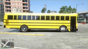 GTA 5 Vehicle Mod: Thomas Saf-T-Liner MVP School Bus Addon ELS Support (Featured)