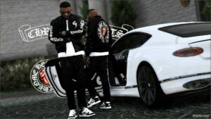 GTA 5 Player Mod: Chrome Hearts Satin Jacket for Franklin (Featured)