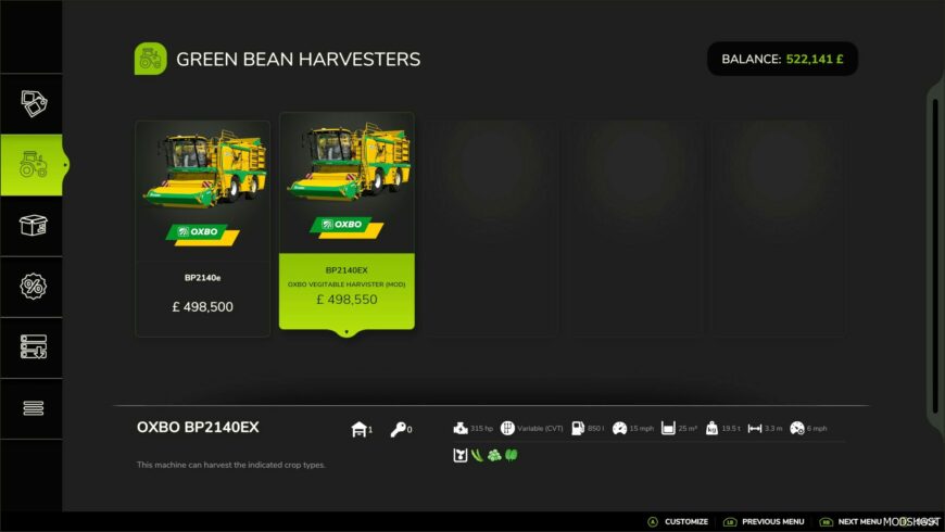 FS25 Mod: Oxbo Vegitable Harvester (Featured)