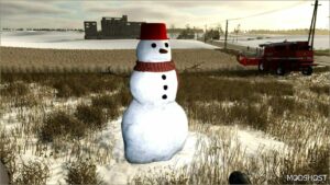 FS25 Decoration Mod: Snowman (Featured)