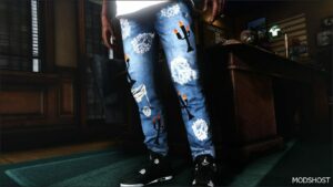 GTA 5 Player Mod: Denim Tears X Virgil Abloh Jeans (Featured)