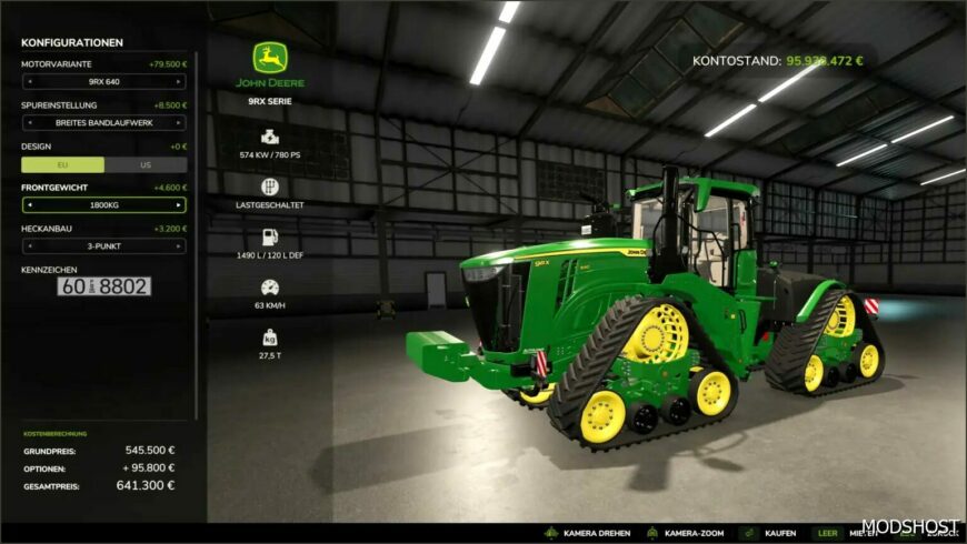 FS25 John Deere Tractor Mod: Faster and Stronger John Deere Series 9RX (Featured)