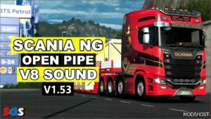 ETS2 Open Pipe Mod: Scania NG Open Pipe V8 Sound 1.53 (Featured)