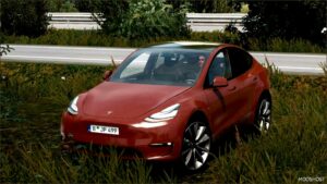 ETS2 Tesla Car Mod: Model-Y 2022 V1.4 (Featured)