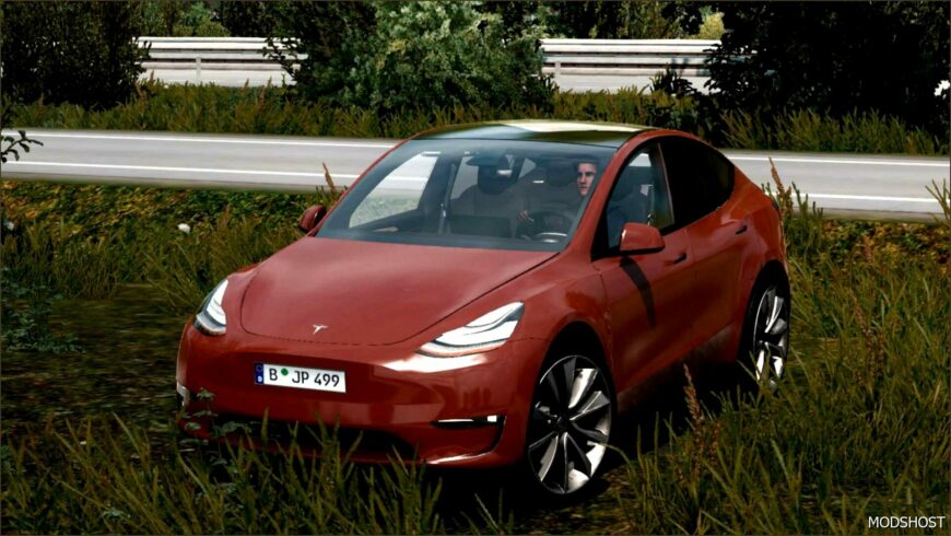 ETS2 Tesla Car Mod: Model-Y 2022 V1.4 (Featured)