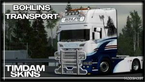 ETS2 Scania Skin Mod: Bohlins Transport AB for Juseetv Scania (Featured)