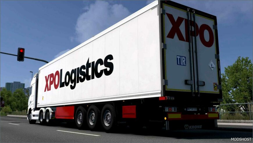 ETS2 Krone Skin Mod: XPO Logistics Krone Cool Liner 02 12 2024 1.53 (Featured)