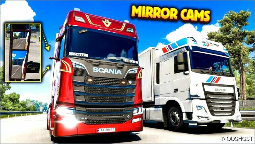 ETS2 Camera Part Mod: Mirror CAM ALL Truck V24.12.07 (Featured)