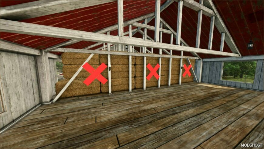 FS25 Shed Mod: Red Garage (bale Storage) (Featured)