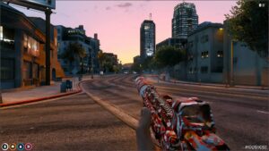 GTA 5 Weapon Mod: MK2 Carbine Rifle Red Camo replace (Image #5)