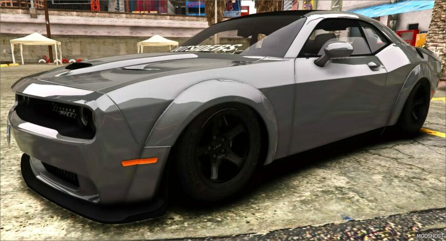 GTA 5 Dodge Vehicle Mod: 2018 Dodge Challenger SRT Hellcat Custom Tuned Lowered Widebody (Featured)