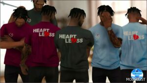 GTA 5 Player Mod: Heartless T Shirt (Female and Male) (Image #2)