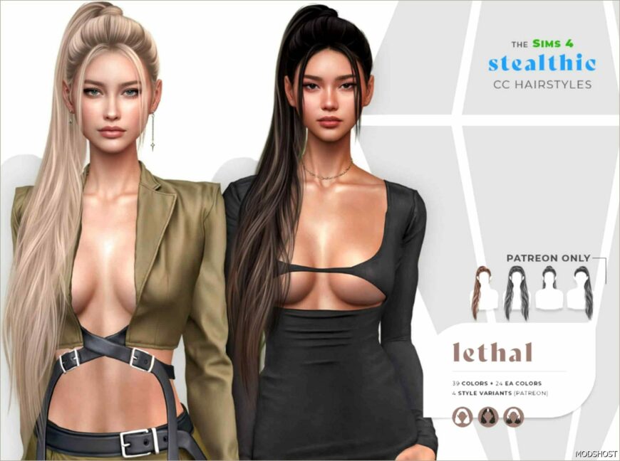 Sims 4 Female Mod: Stealthic – Lethal (Hair) (Featured)