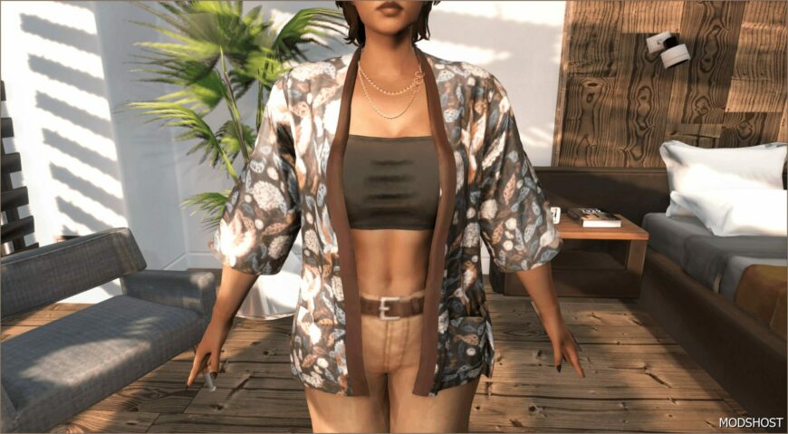 GTA 5 Player Mod: Satin Open Kimono for MP Female (Featured)