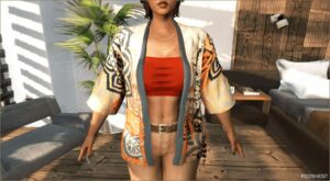 GTA 5 Player Mod: Satin Open Kimono for MP Female (Image #2)