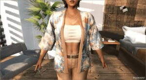 GTA 5 Player Mod: Satin Open Kimono for MP Female (Image #3)