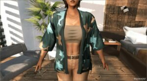 GTA 5 Player Mod: Satin Open Kimono for MP Female (Image #4)