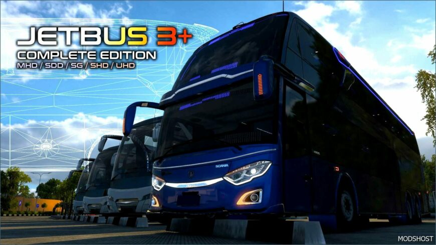 ETS2 Mod: Adiputro Jetbus 3+ Complete Edition (Featured)