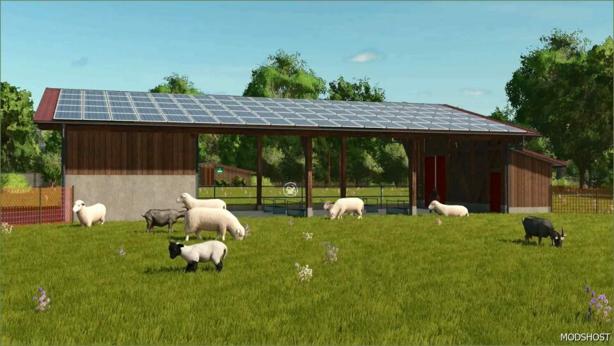 FS25 Mod: Sheep Barn BIG Wood (Featured)