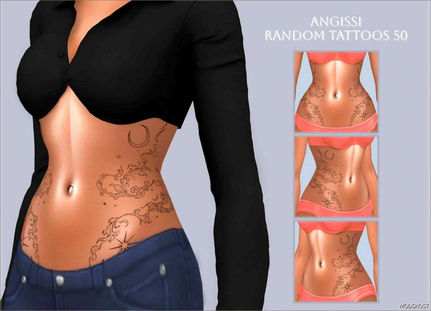 Sims 4 Female Mod: Random Tattoos 50 (Featured)